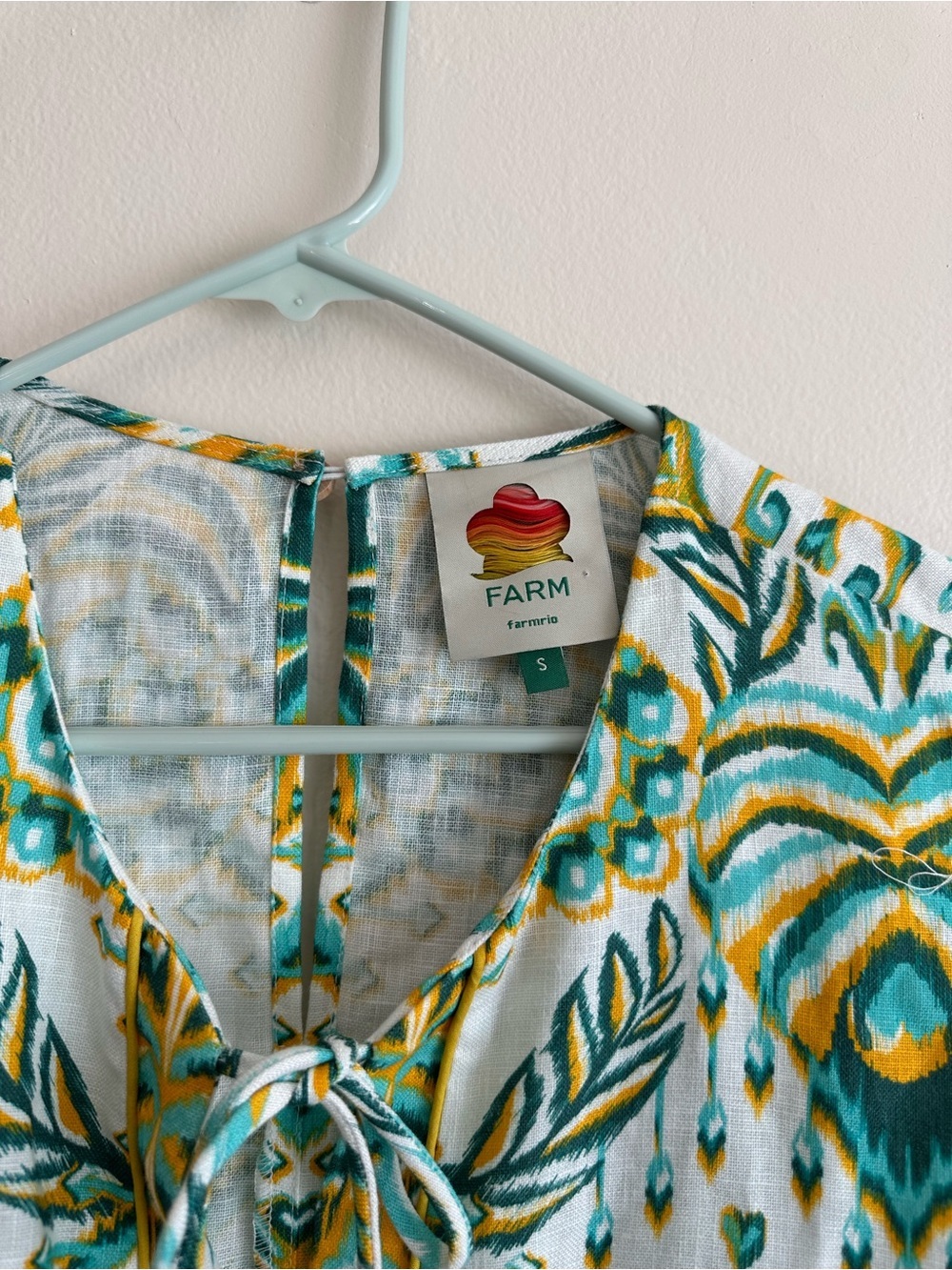 NWOT Farm Rio Tropical Tapestry Playsuit Romper Linen Size S - Picture 4 of 10